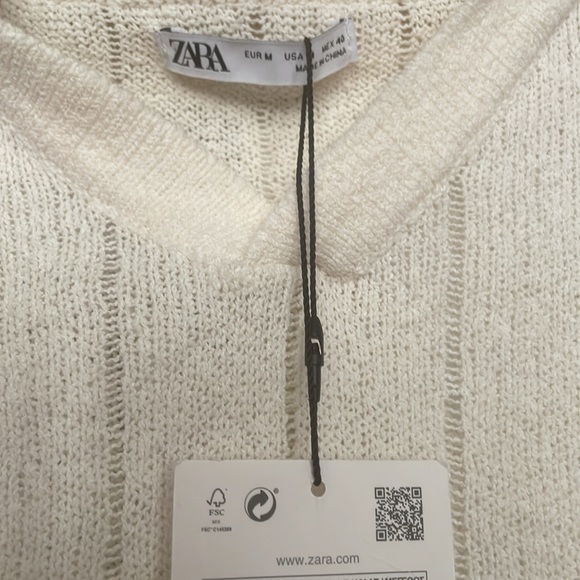 Brand new Zara polo women’s shirt size M beige - Picture 4 of 5